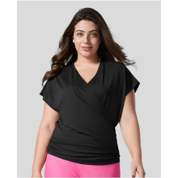 Halara Black Plus Size Crossover Top - Picture 3 of 4